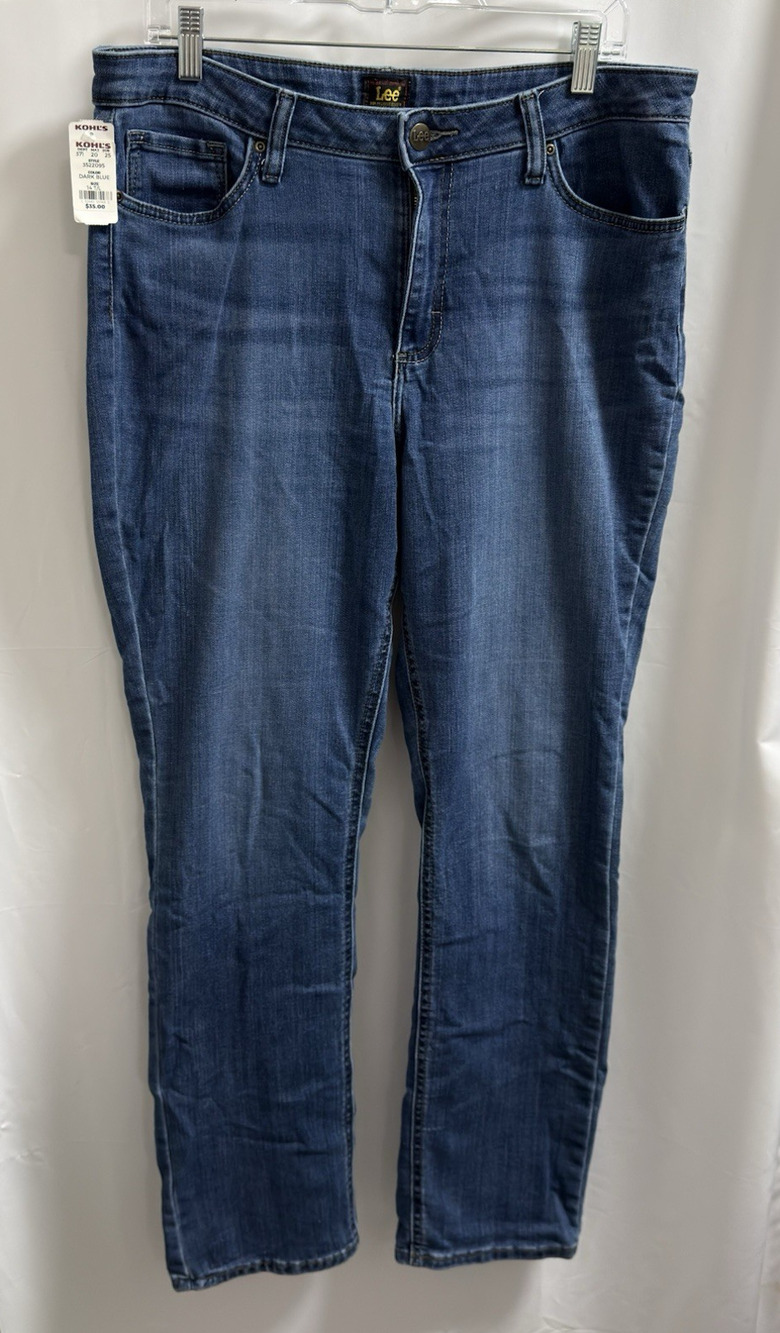 Lee Legendary Regular Fit Straight Leg Jeans Women's 14 Tall Dark Blue